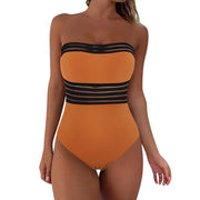 Hilor Women's Strapless One Piece Swimsuits Tummy Control Swimwear Halter Slimming Bathing Suits Monokini