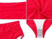 Hilor Women's High Waisted Bikini Bottom Retro High Cut Bathing Suit Bottom Ruched Tummy Control Swim Shorts