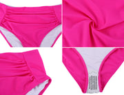 Hilor Women's Ruched High Waisted Bikini Bottom Retro Swim Shorts Tummy Control Bathing Suit Bottom Sexy Cheeky Swim Briefs