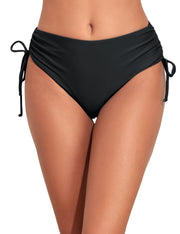 Hilor Women's Bikini Bottom High Cut Swimsuit Shorts Sexy Cheeky Bathing Suit Bottoms Ruched Side Tie Swim Briefs
