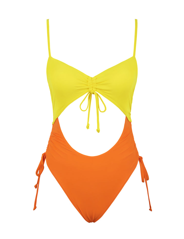 Hilor Women's Sexy Cutout One Piece Swimsuits Monokini Drawstring Swimwear Cheeky High Cut Bathing Suits