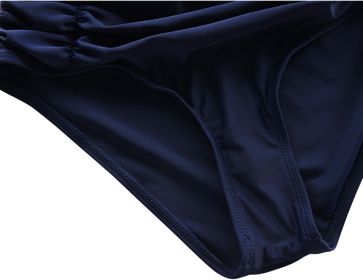 Hilor Women's Vintage High Waisted Bikini Bottoms Shirred Tankini Briefs Tummy Control Swim Shorts