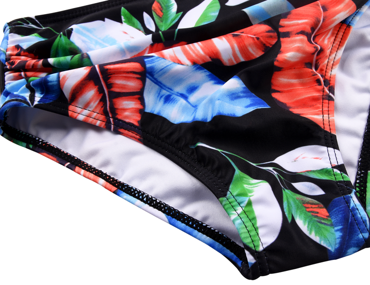 Hilor Girl's Bikini Swimwear Crop Flounce Two Piece Swimsuits Kids One Shoulder Bathing Suits