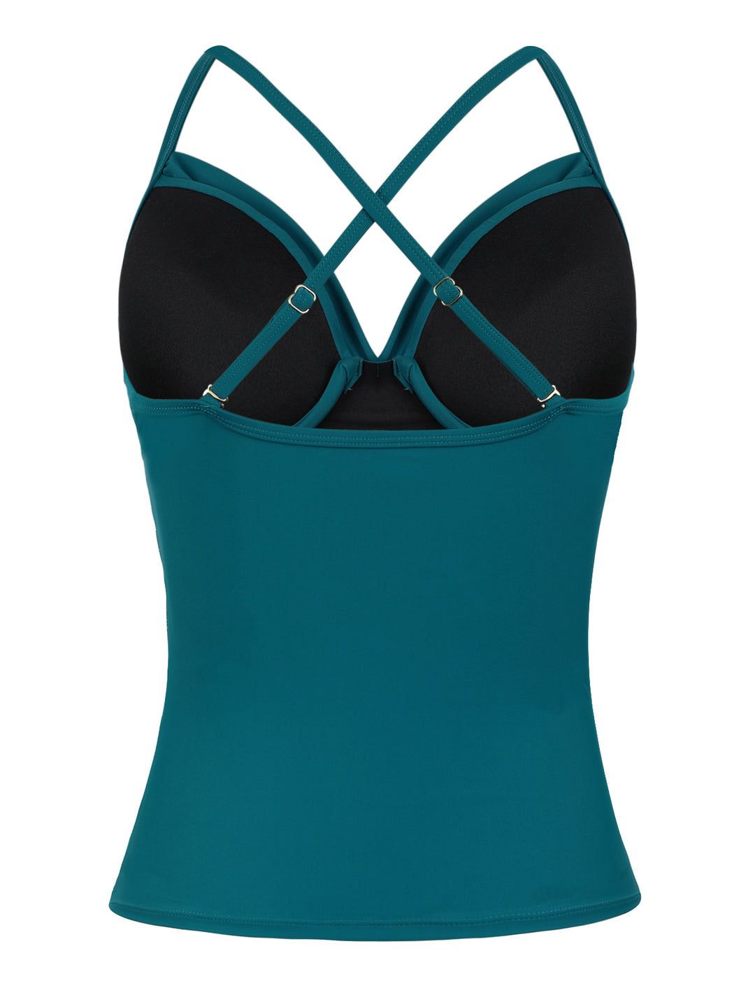 Hilor Women's Underwire Tankini Top – Tummy Control Swimwear, Blue - View #3