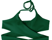 Hilor Women's Push Up Halter Bandage Bikini Top Criss Cross Swimsuits Bathing Suits Wrap Swim Tops