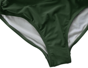 Hilor Women's One Piece Swimsuits Front Twist Swimwear V Neck Shirred Bathing Suit Monokini Tummy Control