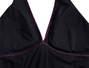 Hilor Women V Neck One Piece Swimsuit Tummy Control Shirred Swimwear Front Twist Bathing Suits