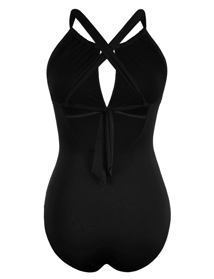 Hilor Women's One Piece Swimsuits Halter High Neck Tummy Control Bathing Suit Sexy Ruched Monokini Swimwear