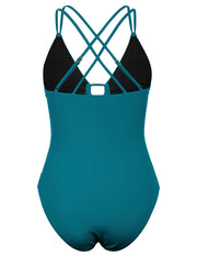 Hilor Women's Underwire One Piece Swimsuits Plunge V Neck Bathing Suits Sexy Cutout Monokini Swimwear