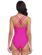 Hilor Women's Underwire One Piece Swimsuits Plunge V Neck Bathing Suits Sexy Cutout Monokini Swimwear