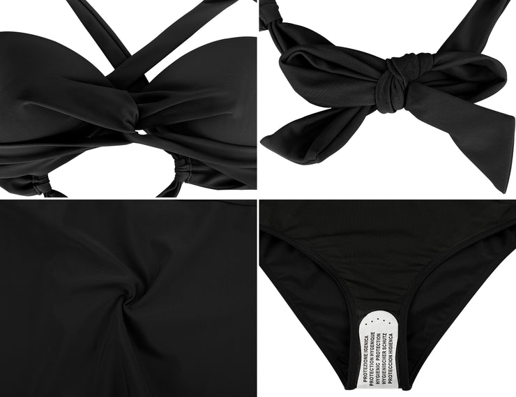 Hilor Women's High Waisted Bikini Sets Push Up Swimsuits Cheeky Twist 2 Piece Bathing Suits