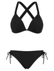 Hilor Women's Triangle Bikini Sets Sexy Push Up Top Tie Side Bottom Two Piece Swimsuits