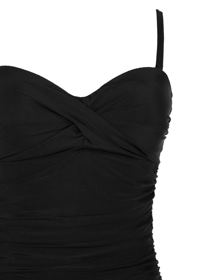 Hilor Women's One Piece Swimsuit - Tummy Control Ruffle Swimdress With Panty, Navy