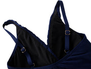 Hilor Women's One Piece Swimsuits Pin Tucked Surplice Swimwear Tummy Control Bathing Suits Monokinis