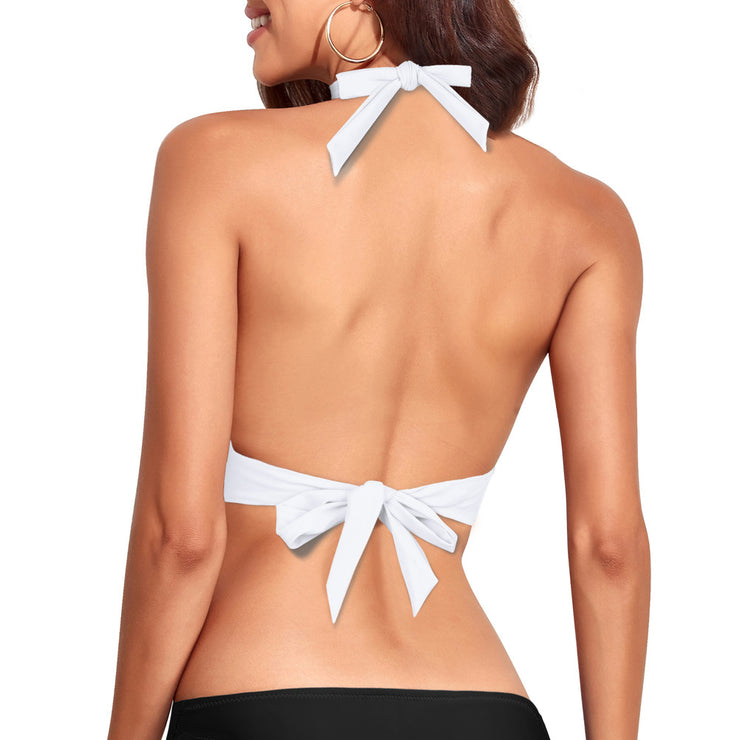Hilor Women's Push Up Bikini Top Sexy Triangle Top Swimsuit Halter Bathing Suit Swim Tops